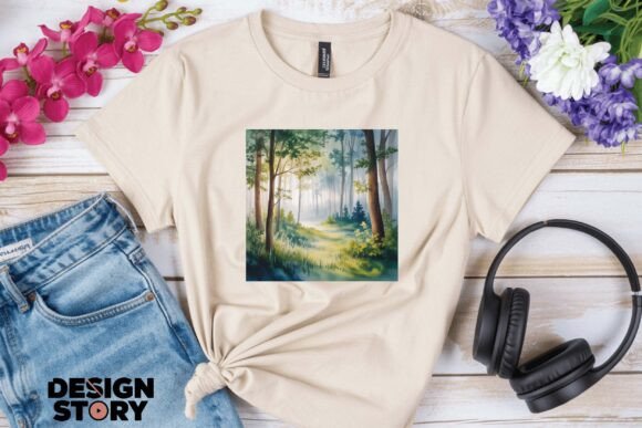 Download Ethereal Watercolor Forest Scene - Premium Bundle