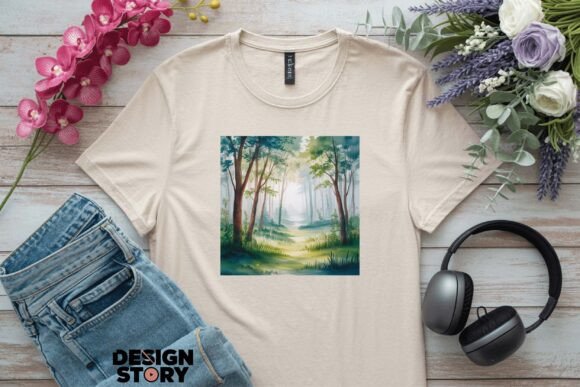 Download Ethereal Watercolor Forest Scene - Premium Bundle